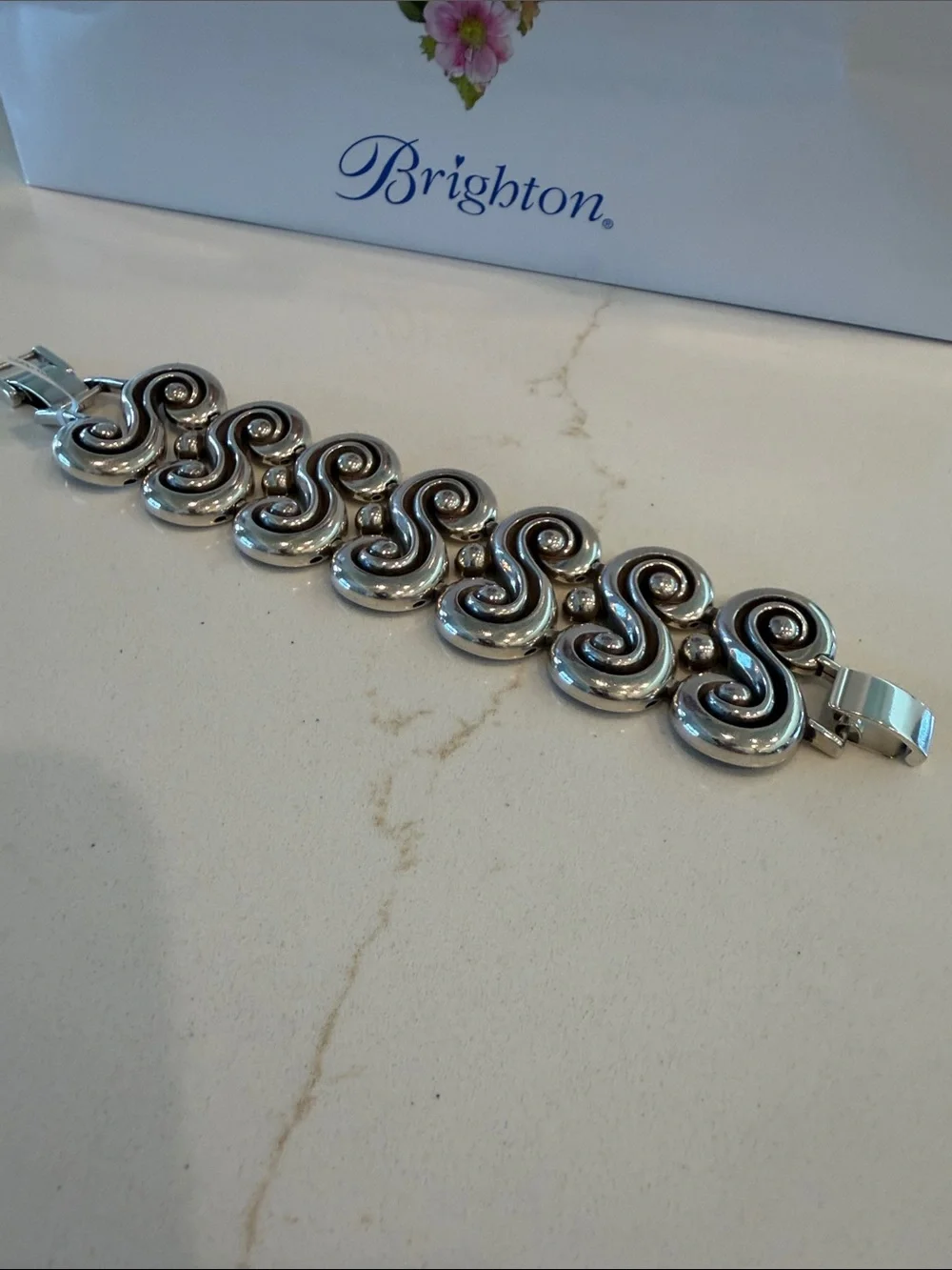 NWT Brighton Silver Swirl Link Bracelet - Silver